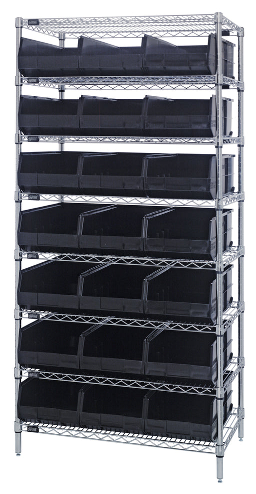 Quantum WR8-425BK | Bin Wire Shelving System