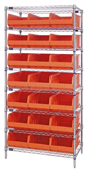 Quantum WR8-425OR | Bin Wire Shelving System