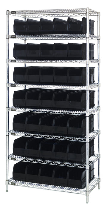 Quantum WR8-441BK | Bin Wire Shelving System