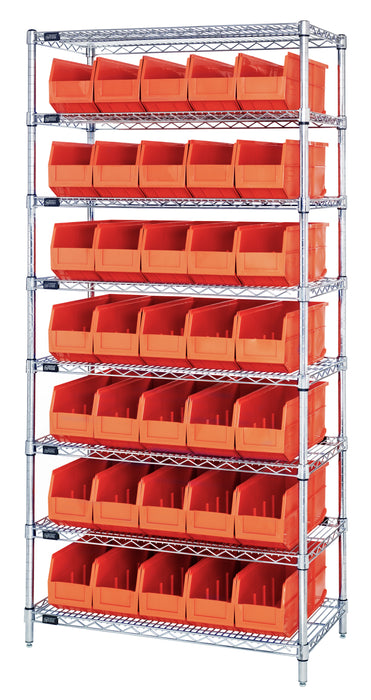 Quantum WR8-441OR | Bin Wire Shelving System