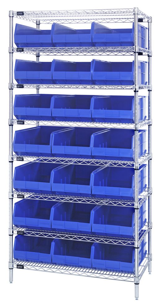 Quantum WR8-445BL | Bin Wire Shelving System