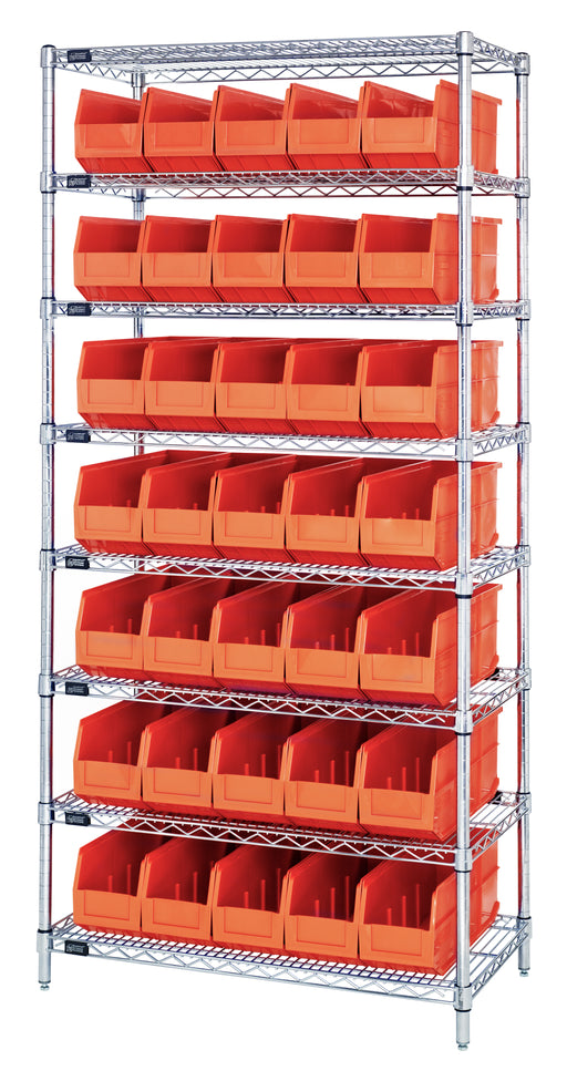 Quantum WR8-461OR | Bin Wire Shelving System