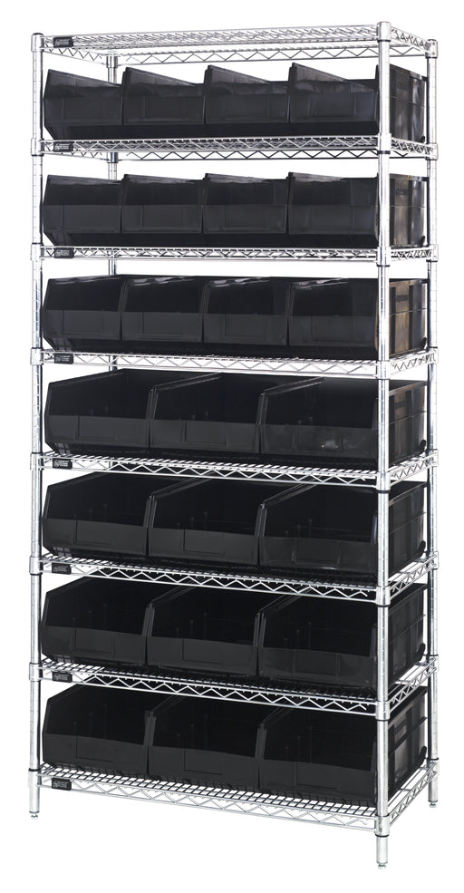 Quantum WR8-483485BK | Bin Wire Shelving System