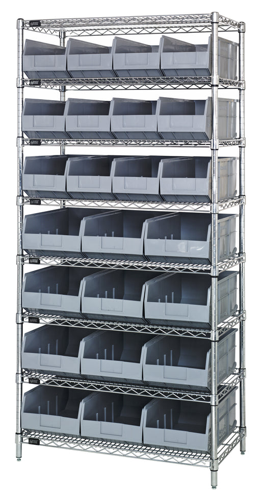 Quantum WR8-483485GY | Bin Wire Shelving System