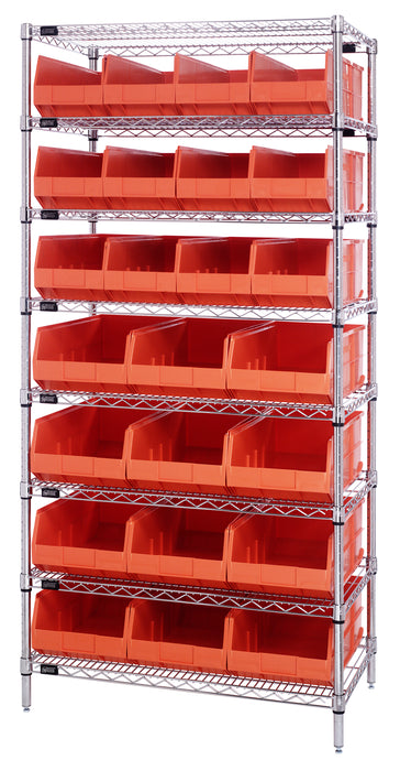 Quantum WR8-483485OR | Bin Wire Shelving System