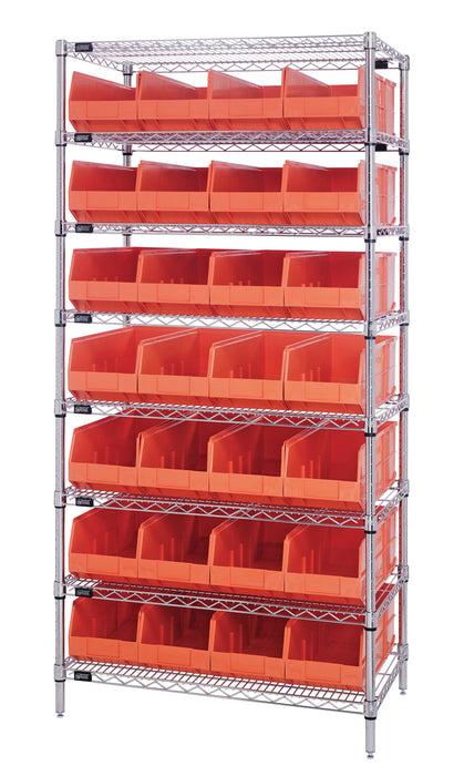 Quantum WR8-485OR | Bin Wire Shelving System