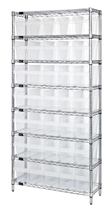 Quantum WR8-802CL | Bin Wire Shelving System