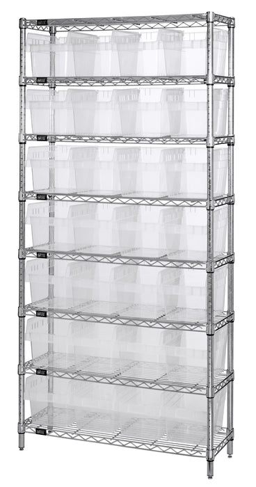 Quantum WR8-814CL | Bin Wire Shelving System