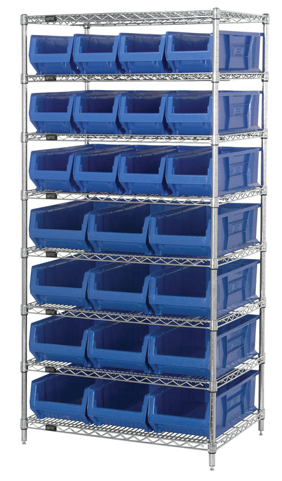 Quantum WR8-950952BL | Bin Wire Shelving System