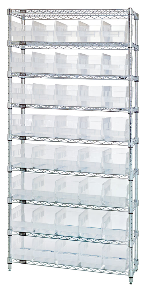 Quantum WR9-202CL | Bin Wire Shelving System