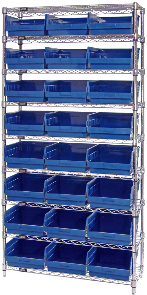 Quantum WR9-210BL | Bin Wire Shelving System