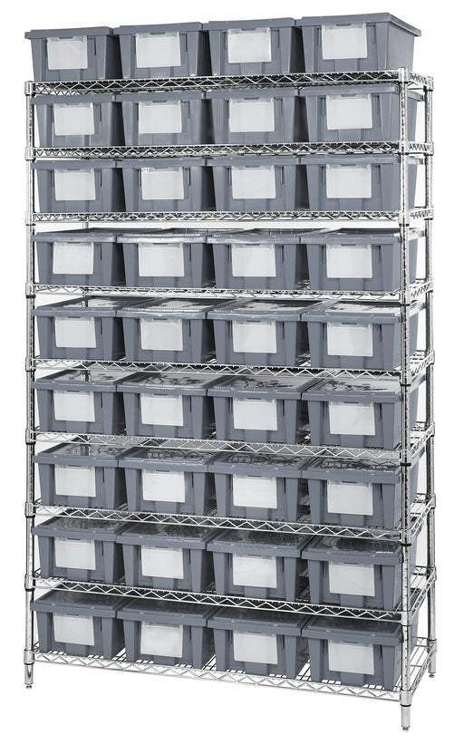 Quantum WR9-36180GY | Bin Wire Shelving System