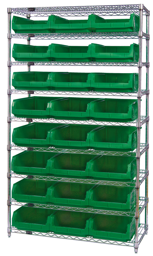 Quantum WR9-531GN | Bin Wire Shelving System