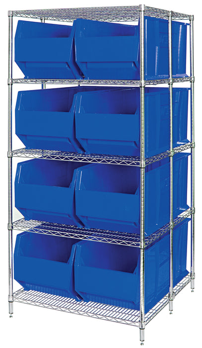 Quantum WRA86-2136C-166BL | RackBin 42" Container Wire Shelving System