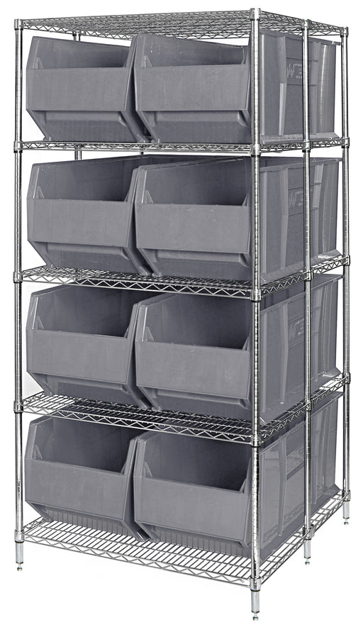 Quantum WRA86-2154C-166GY | RackBin 42" Container Wire Shelving System