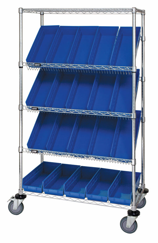 Quantum WRCSL5-63-1836-104BL | Slanted Shelf Cart