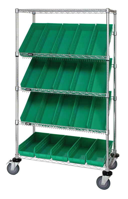 Quantum WRCSL5-63-1836-104GN | Slanted Shelf Cart