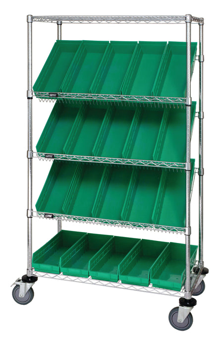 Quantum WRCSL5-63-2436-106GN | Slanted Shelf Cart