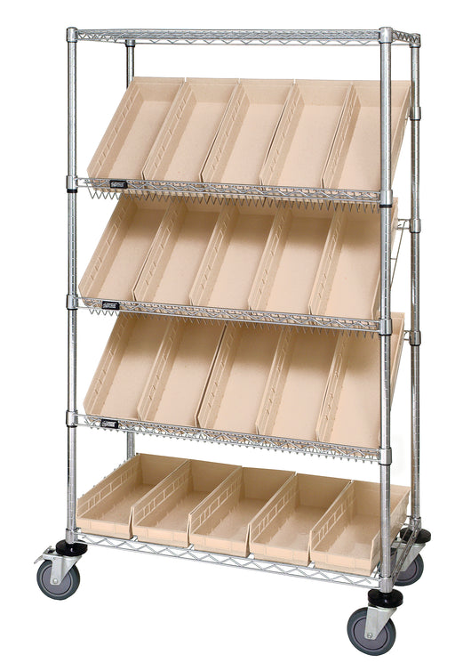 Quantum WRCSL5-63-1836-104IV | Slanted Shelf Cart