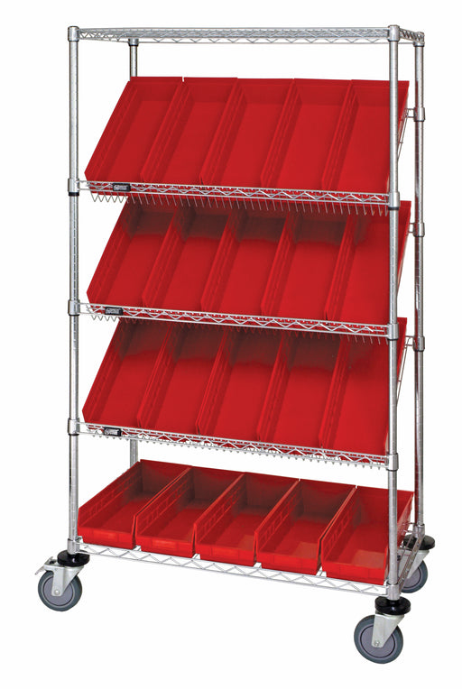 Quantum WRCSL5-63-1836-104RD | Slanted Shelf Cart