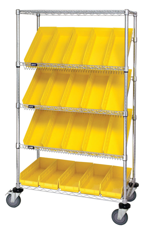 Quantum WRCSL5-63-1836-104YL | Slanted Shelf Cart