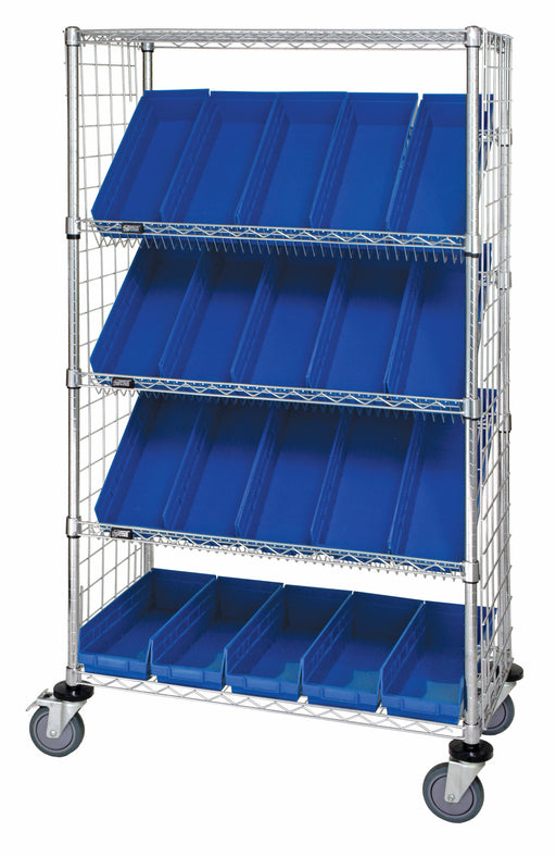 Quantum WRCSL5-63-1836EP-104BL | Slanted Shelf Enclosure Cart