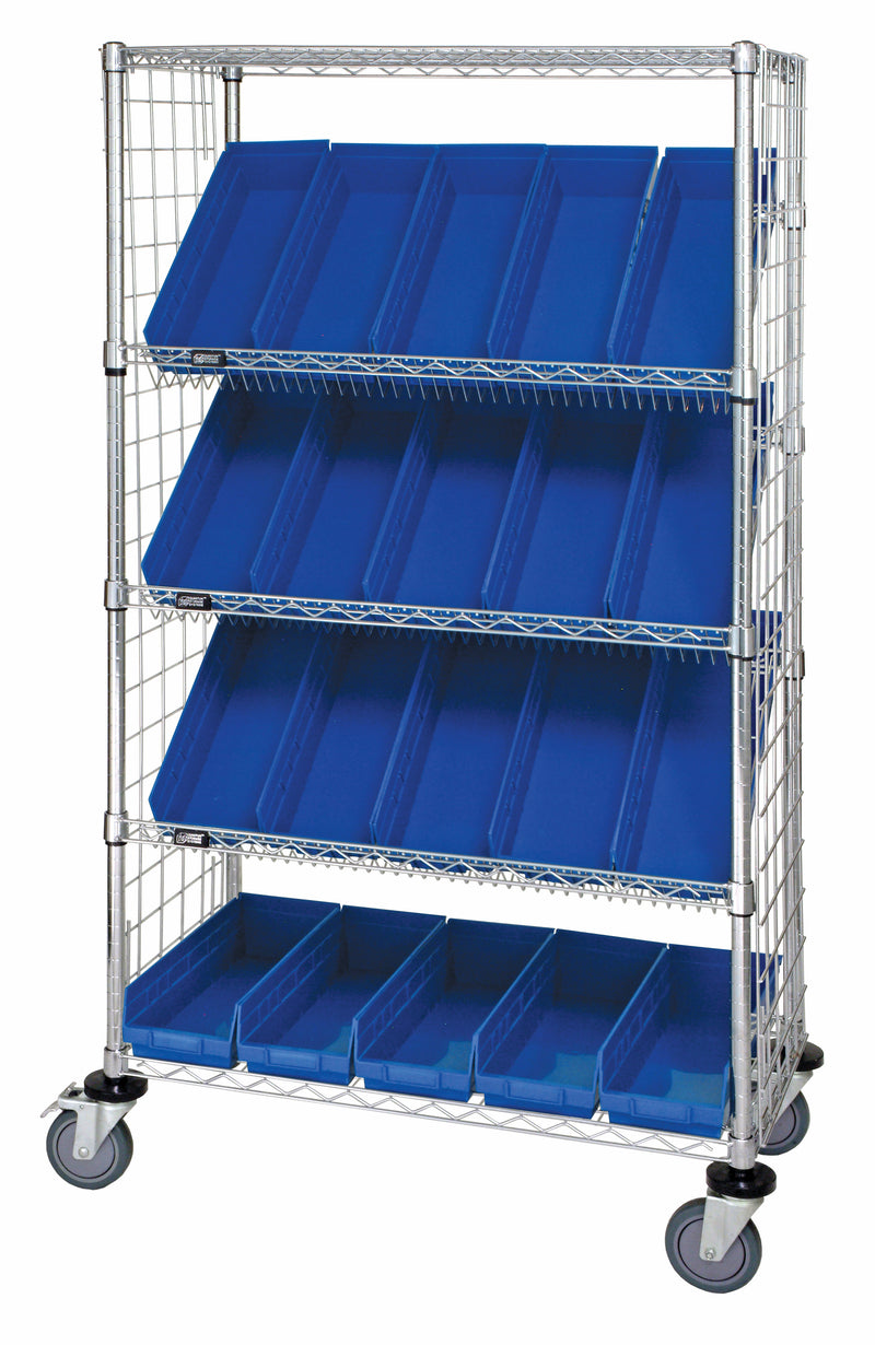 Quantum WRCSL5-63-2436EP-106BL | Slanted Shelf Enclosure Cart