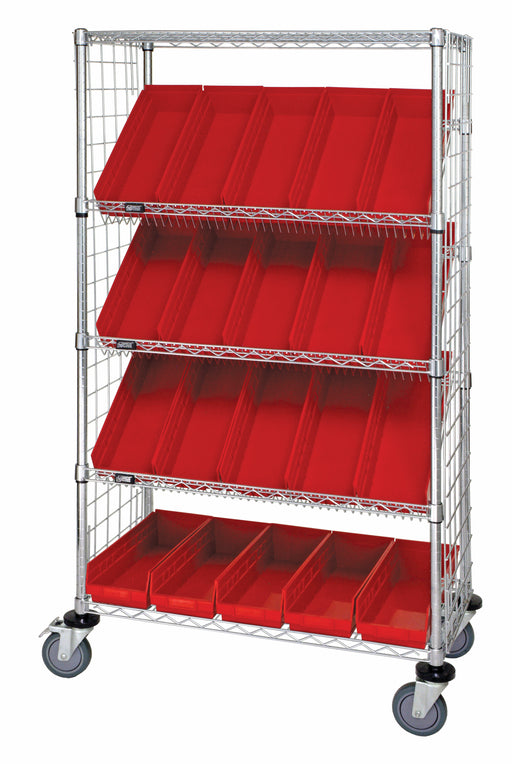 Quantum WRCSL5-63-2436EP-106RD | Slanted Shelf Enclosure Cart