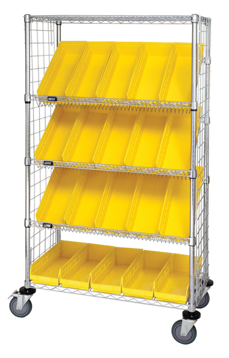 Quantum WRCSL5-63-1836EP-104YL | Slanted Shelf Enclosure Cart