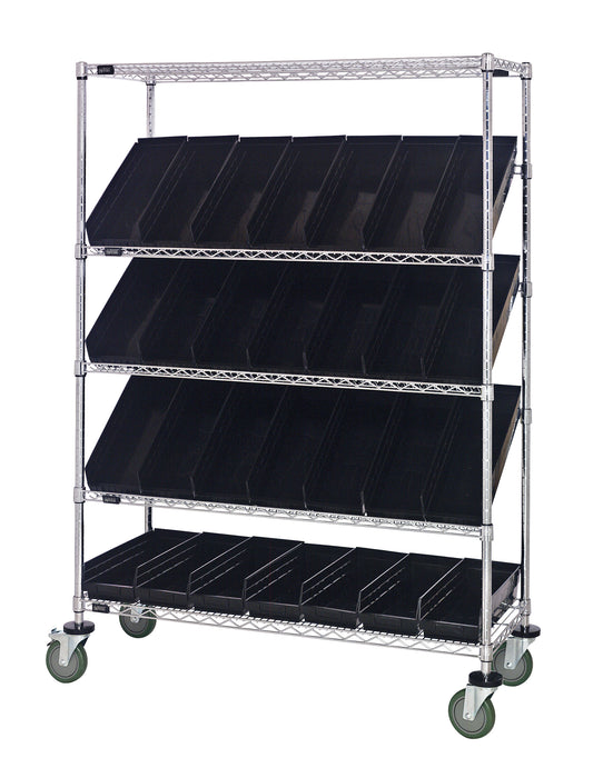 Quantum WRCSL5-63-2436-106BK | Slanted Shelf Cart