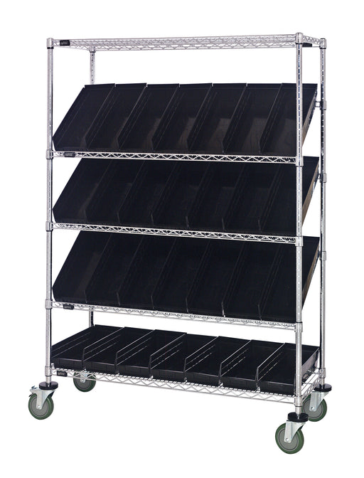 Quantum WRCSL5-63-2448-106BK | Slanted Shelf Cart