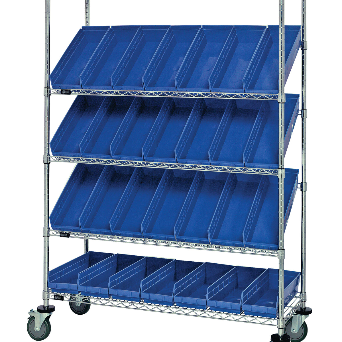 Quantum WRCSL5-63-1848-104BL | Slanted Shelf Cart — Integrated