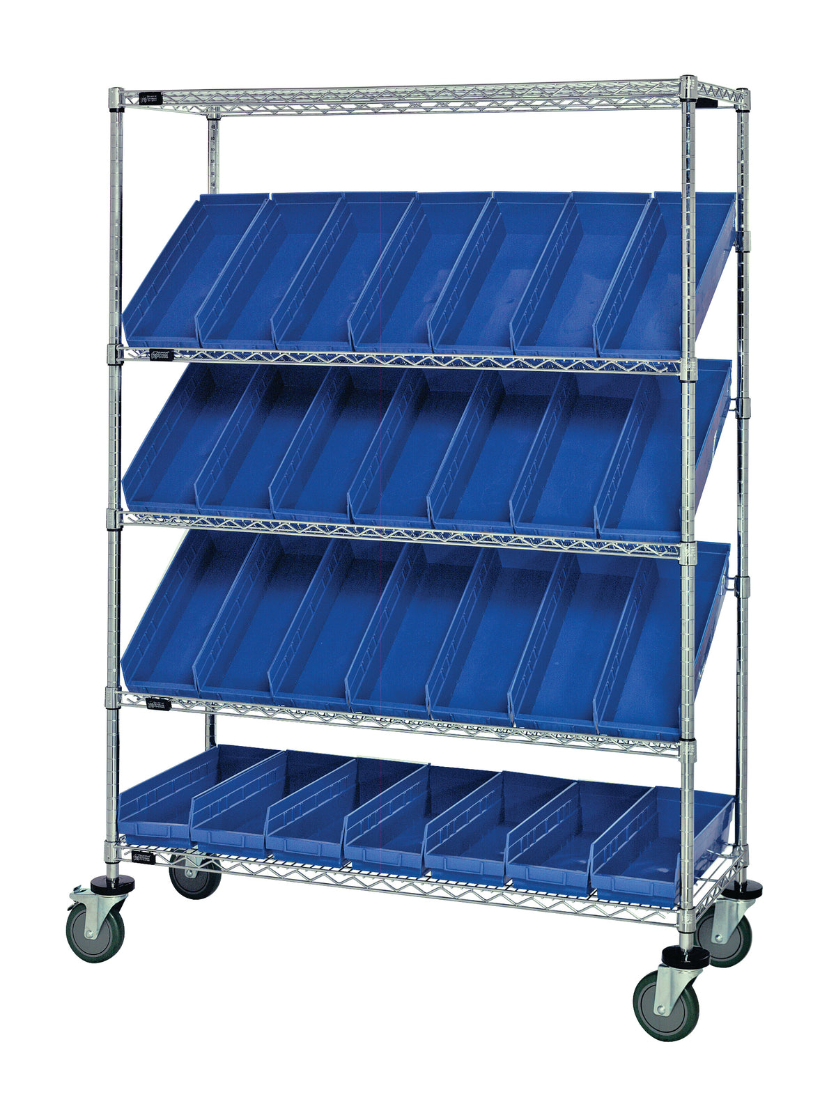 Quantum WRCSL5-63-1848-104BL | Slanted Shelf Cart — Integrated