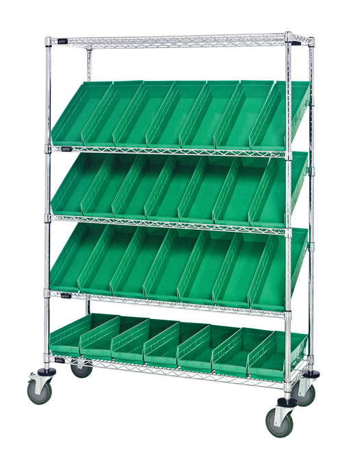 Quantum WRCSL5-63-1848-104GN | Slanted Shelf Cart