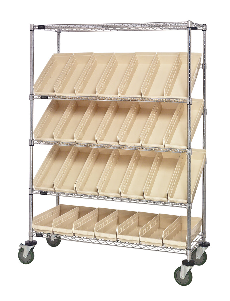 Quantum WRCSL5-63-2448-106IV | Slanted Shelf Cart