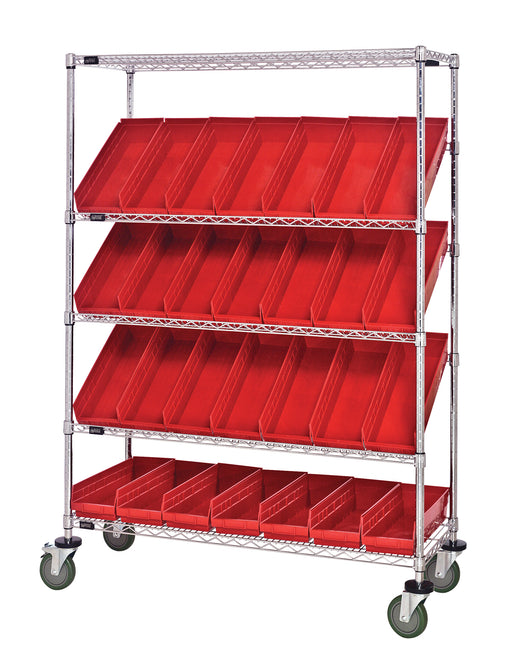 Quantum WRCSL5-63-1848-104RD | Slanted Shelf Cart