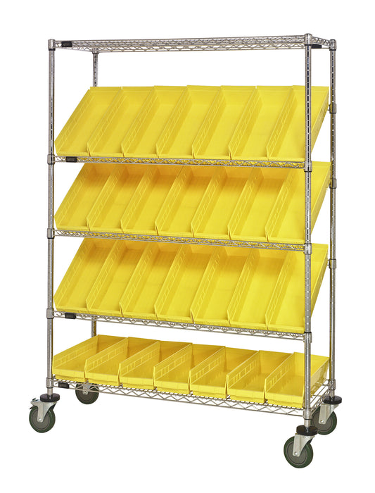 Quantum WRCSL5-63-1848-104YL | Slanted Shelf Cart