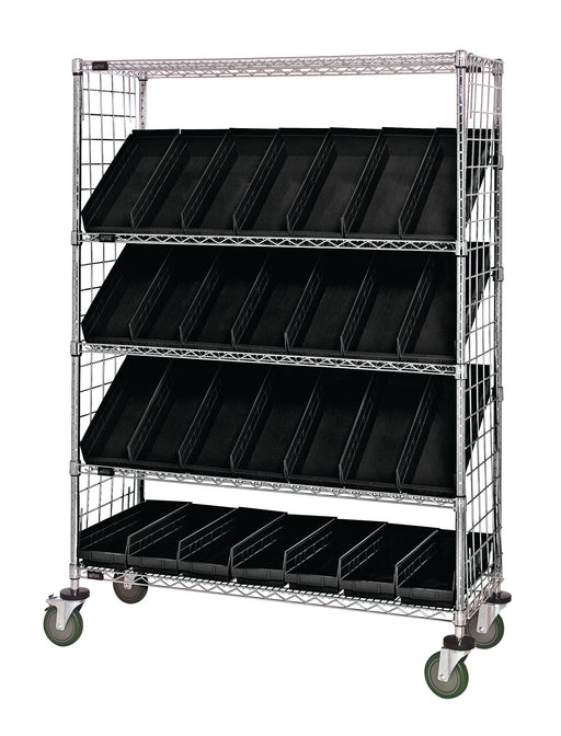 Quantum WRCSL5-63-1848EP-104BK | Slanted Shelf Enclosure Cart