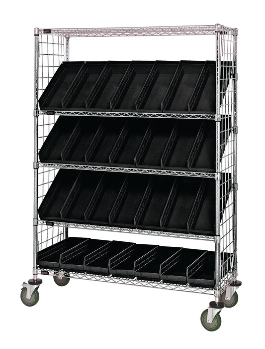 Quantum WRCSL5-63-2448EP-106BK | Slanted Shelf Enclosure Cart