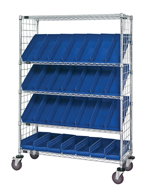 Quantum WRCSL5-63-1848EP-104BL | Slanted Shelf Enclosure Cart