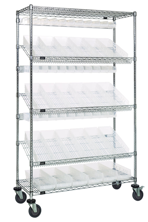 Quantum WRCSL5-74-1836-104220CL | Slanted Shelf Cart