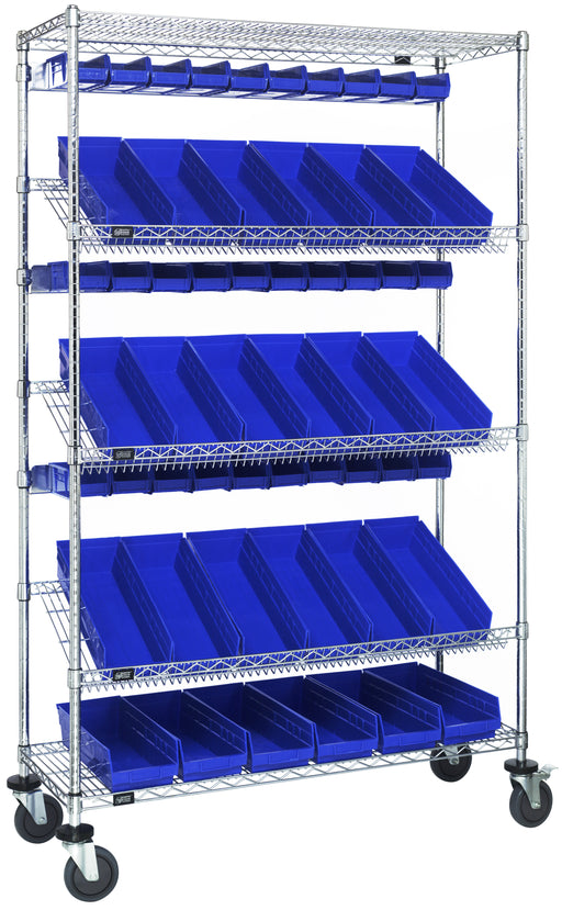 Quantum WRCSL5-74-1836-104220BL | Slanted Shelf Cart