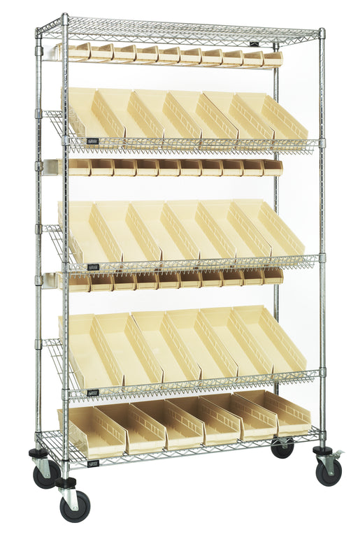 Quantum WRCSL5-74-1836-104220IV | Slanted Shelf Cart