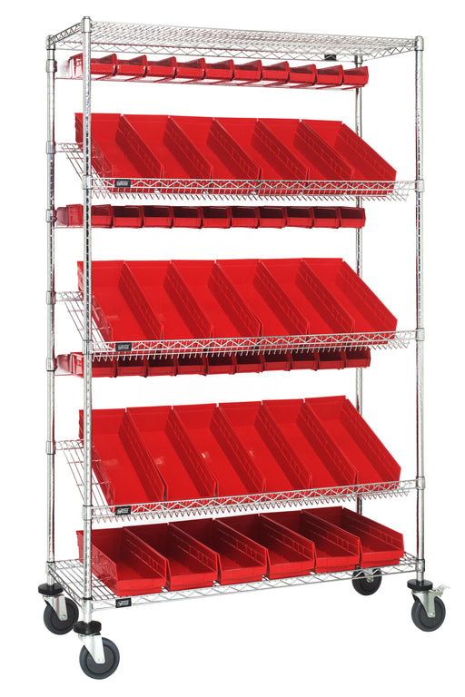 Quantum WRCSL5-74-1836-104220RD | Slanted Shelf Cart