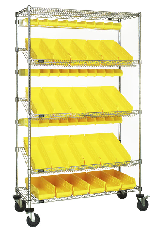 Quantum WRCSL5-74-1836-104220YL | Slanted Shelf Cart