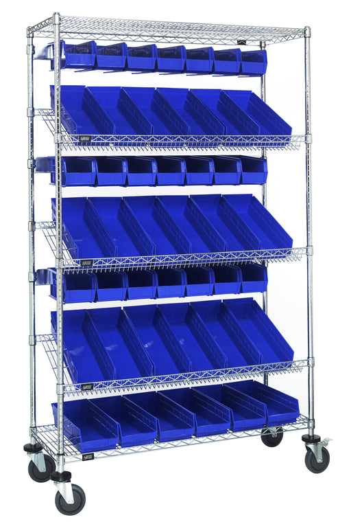 Quantum WRCSL5-74-1836-104230BL | Slanted Shelf Cart