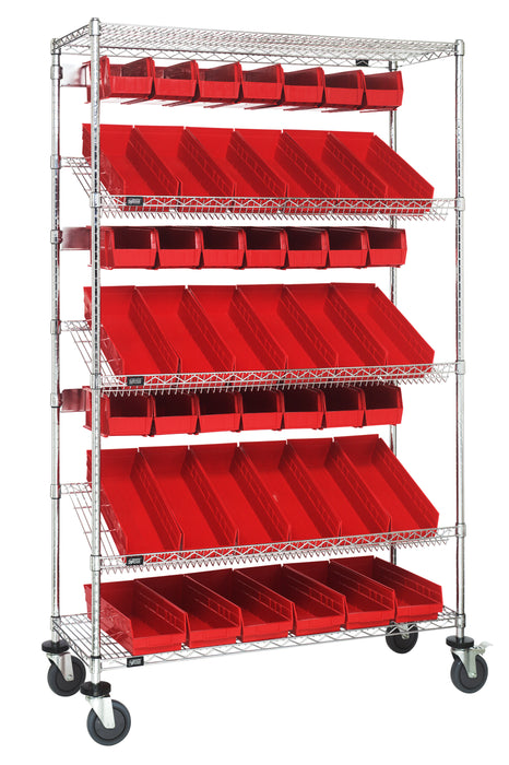 Quantum WRCSL5-74-1836-104230RD | Slanted Shelf Cart