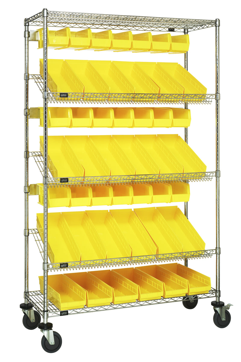 Quantum WRCSL5-74-1836-104230YL | Slanted Shelf Cart