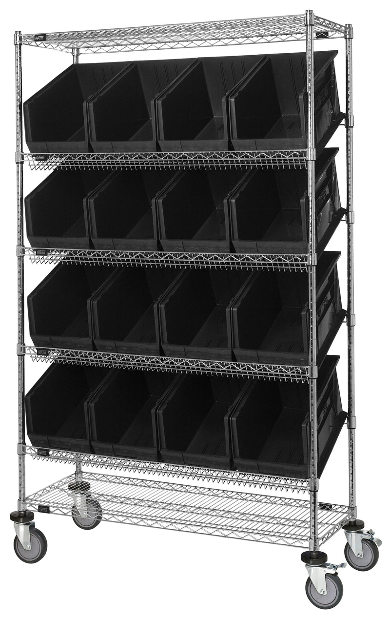 Quantum WRCSL6-74-1848-260BK | Slanted Shelf Cart