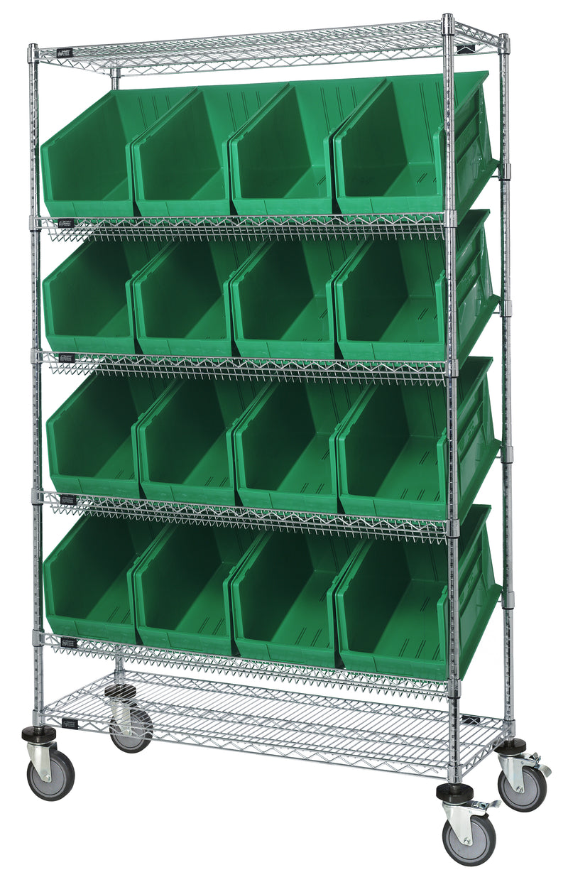Quantum WRCSL6-74-1848-260GN | Slanted Shelf Cart